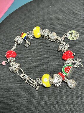 Willabee & Ward June Bug Summer Charm Bracelet Strawberry Watermelon